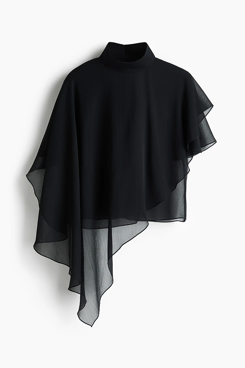 Blouse en mousseline avec détail d'aspect cape