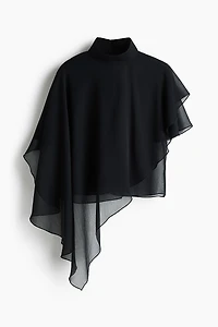 Blouse en mousseline avec détail d'aspect cape