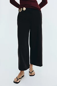 Wide-Leg Ankle-Length Pants