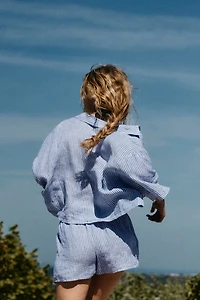 Boxy-Style Linen Shirt
