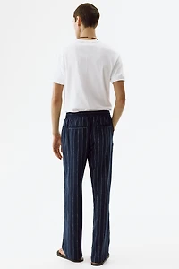 Relaxed-Fit Linen-Blend Pants