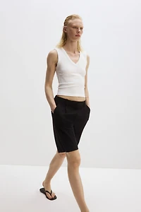 Wrinkle-Resistant Relaxed-Fit Bermuda Shorts