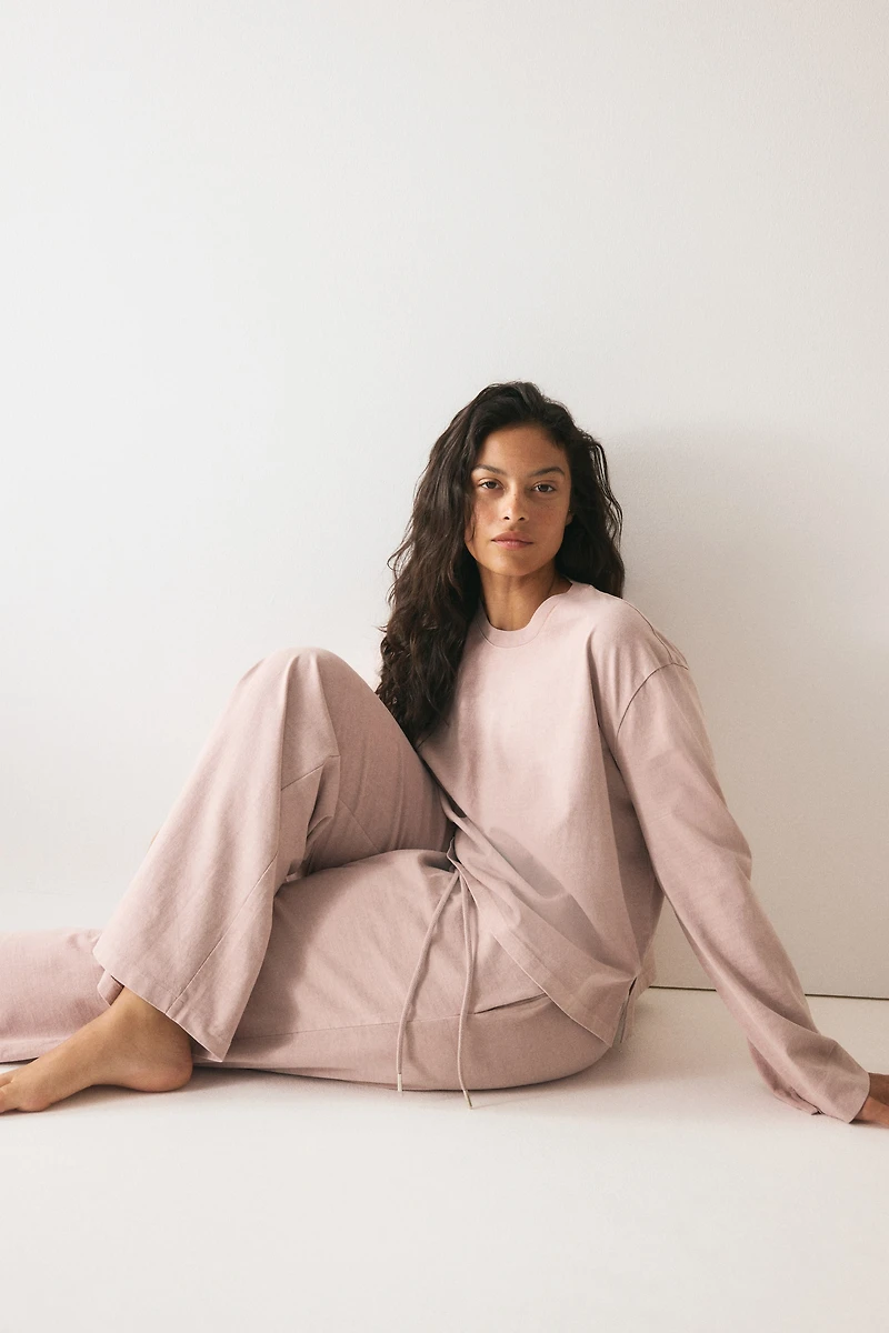 Pantalon en coton à l'aspect délavé