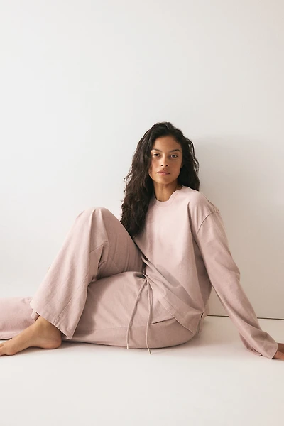 Pantalon en coton à l'aspect délavé