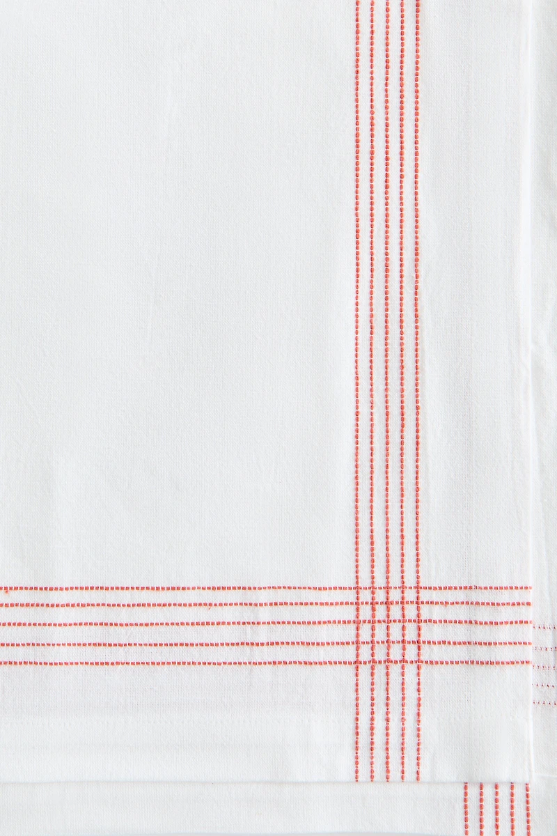 Embroidered-Motif Linen-Blend Tablecloth