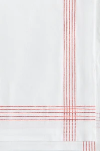 Embroidered-Motif Linen-Blend Tablecloth