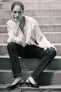 Slim High-Rise Straight-Leg Jeans