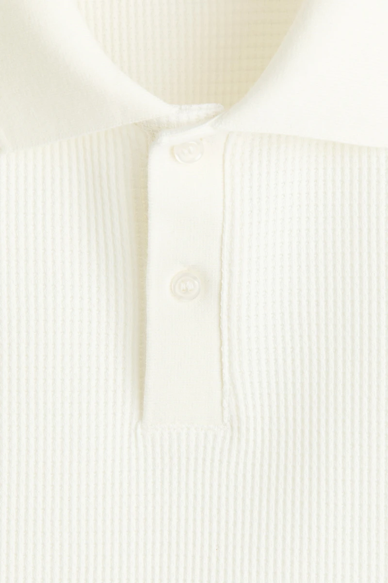 Slim-Fit Waffle-Knit Polo Shirt