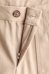 Wide-Leg Twill Pants