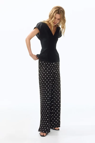 Wide-cut Pull-on Pants