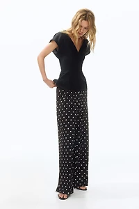 Wide-cut Pull-on Pants