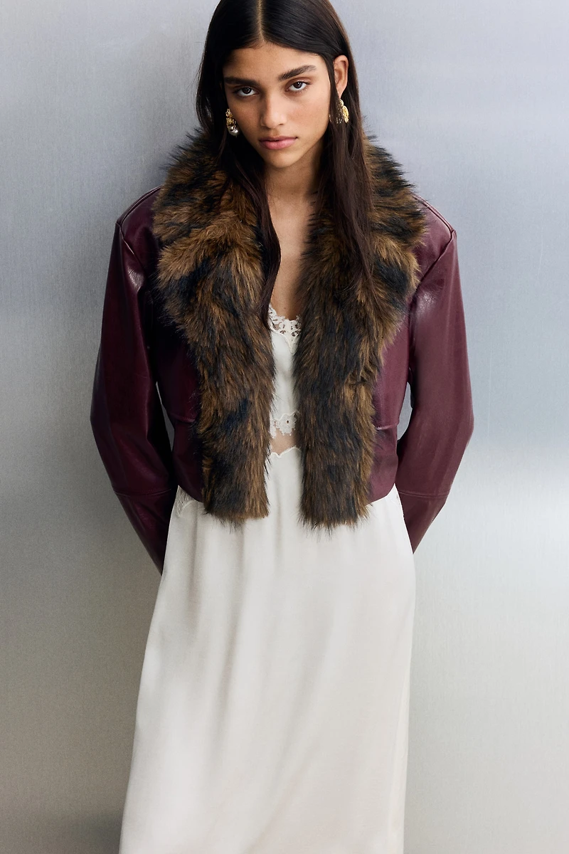 Cropped Coated Jacket