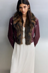 Cropped Coated Jacket