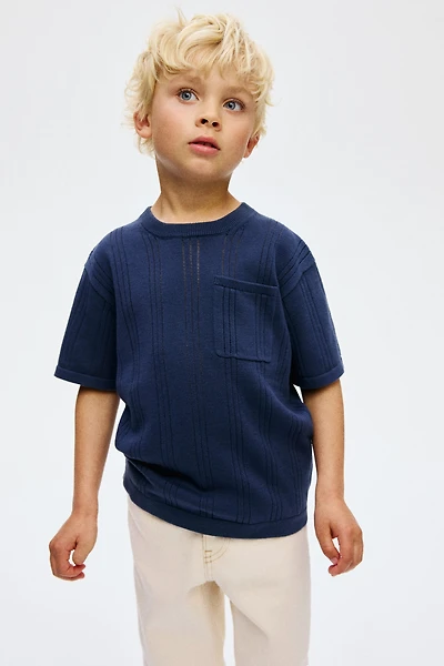 Textured-Knit Cotton T-Shirt