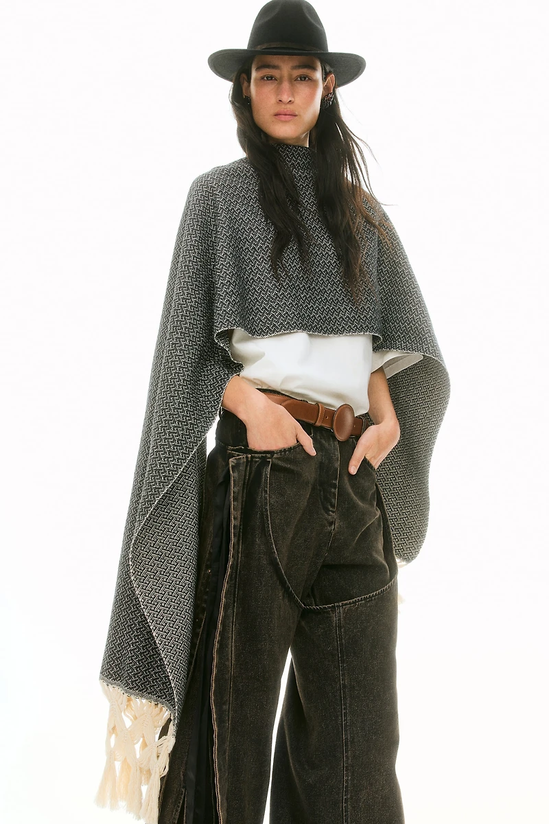 Cotton Shawl with Fringe