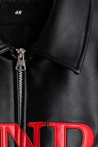 Motif-Detail Baseball Jacket