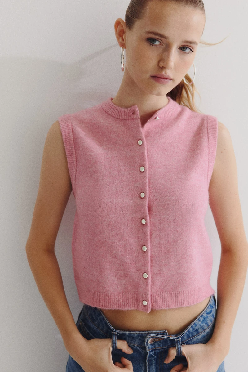 Gilet sans manches en tricot