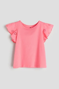 Jersey Top with Eyelet Embroidery