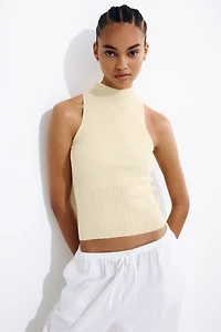 Rib-Knit Mock Turtleneck Top