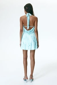 Cowl-Neck Halterneck Dress