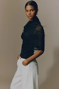 Cape-Detail Jersey Top