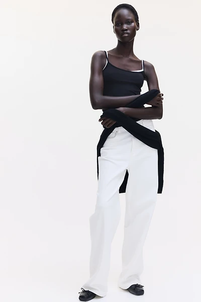 Haut en microfibre avec bretelles fines