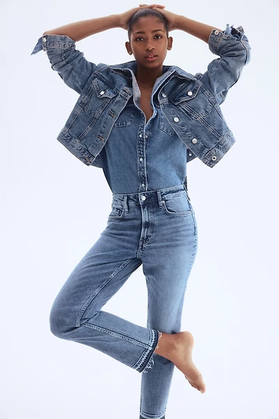 Slim Straight High Ankle Jeans