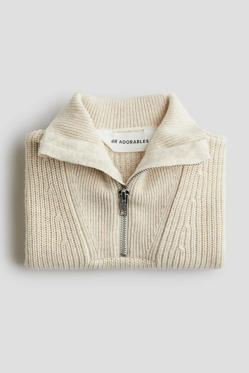 Chandail mélange de laine à fermeture éclair