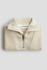 Chandail mélange de laine à fermeture éclair