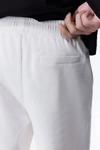 Textured jersey shorts