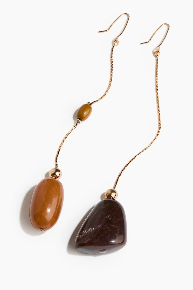 Boucles d'oreilles longues avec pendentifs