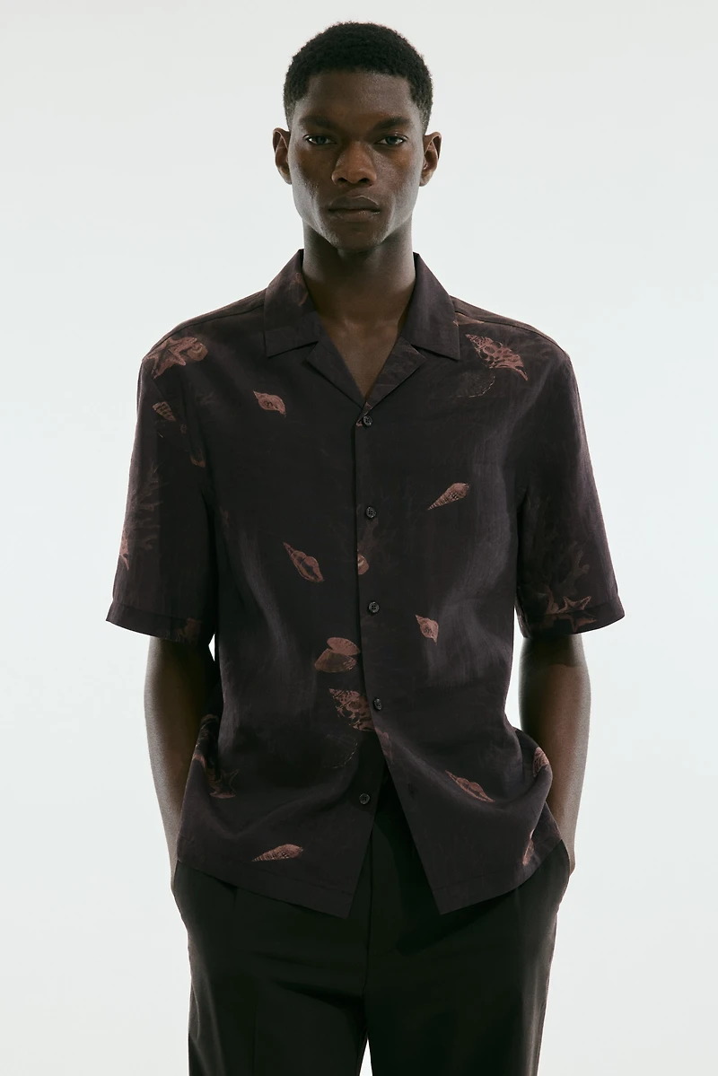Chemise classique en lyocell mélangé