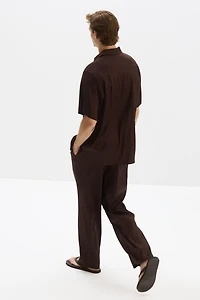 Easy-Care Loose-Fit Linen-Blend Pants