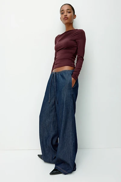 Denim Drawstring Pants