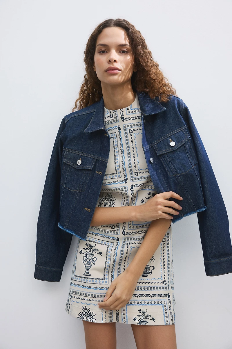 Open-Back Twill Dress
