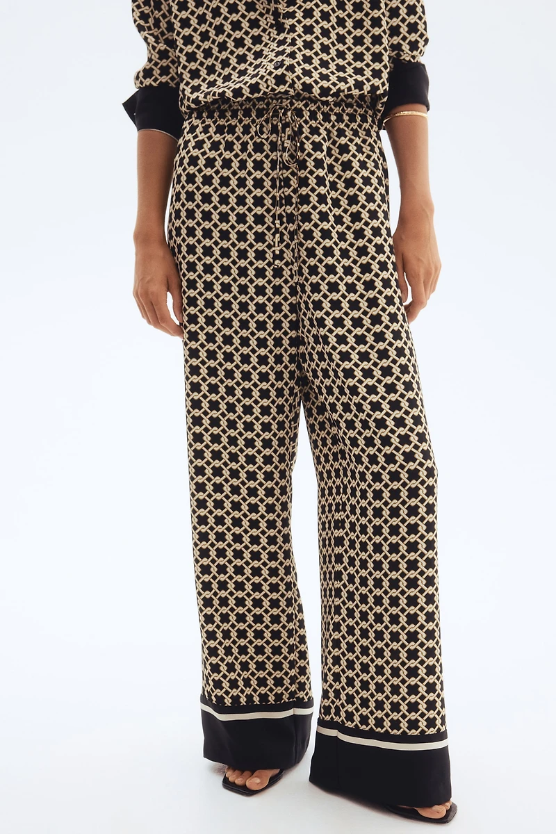 Patterned Drawstring Pants