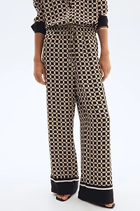 Patterned Drawstring Pants