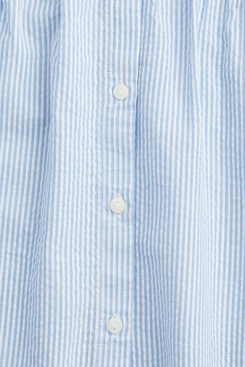 Seersucker Dress with Collar