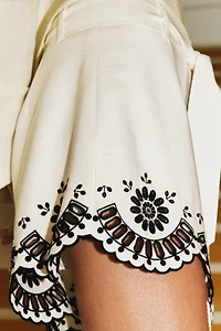 Embroidered Twill Shorts