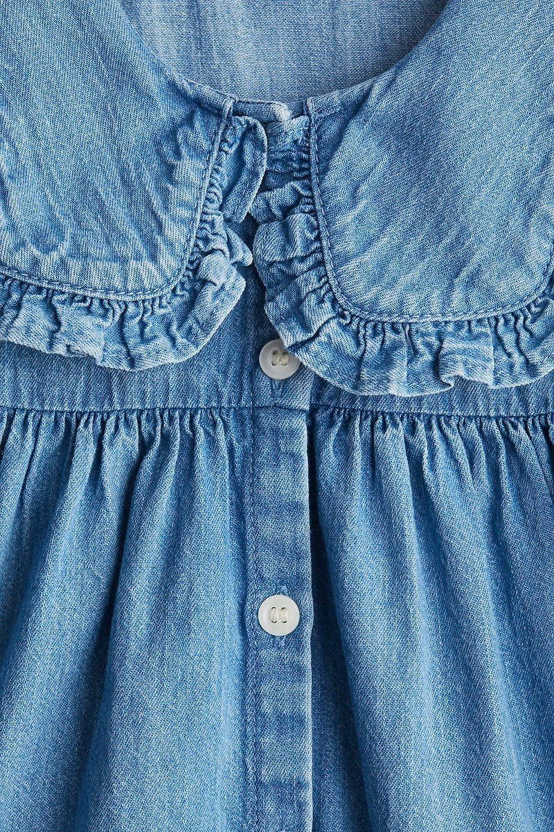 Denim Dress with Sailor Collar