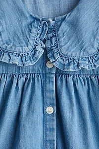 Denim Dress with Sailor Collar