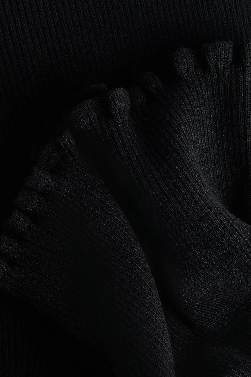 Flared Rib-Knit Pants