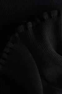 Flared Rib-Knit Pants