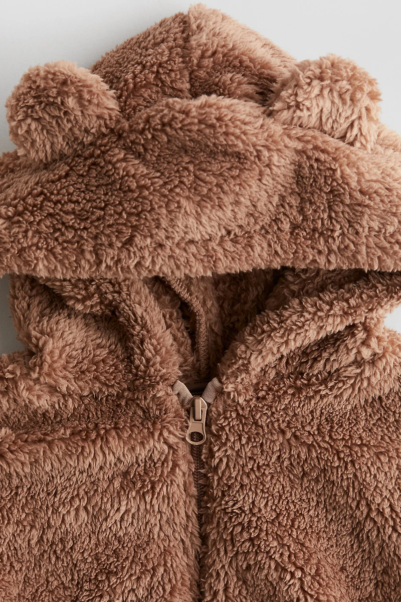 Veste à capuche fermeture éclair en polar