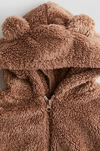 Veste à capuche fermeture éclair en polar