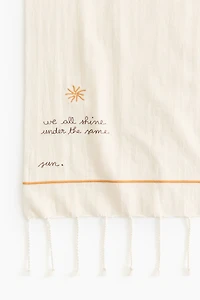 Embroidery-detail beach towel