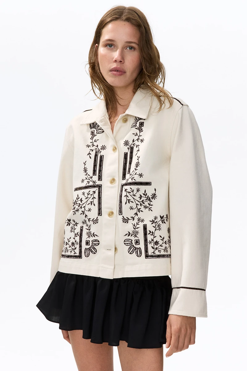 Embroidered Twill Jacket