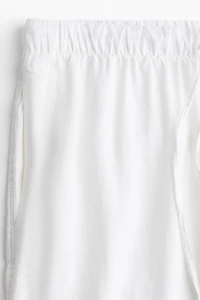 Wide-Leg Linen-Blend Pants