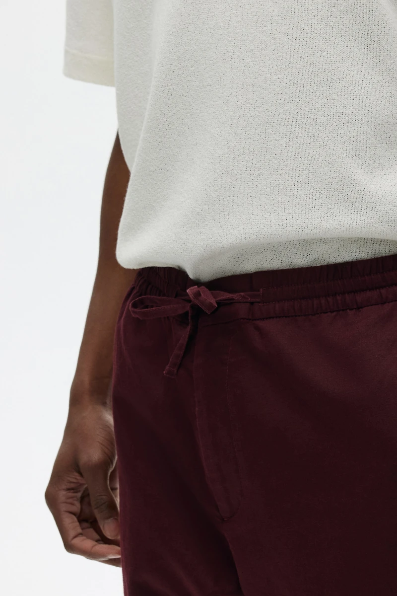 Regular-Fit Linen-Blend Pants