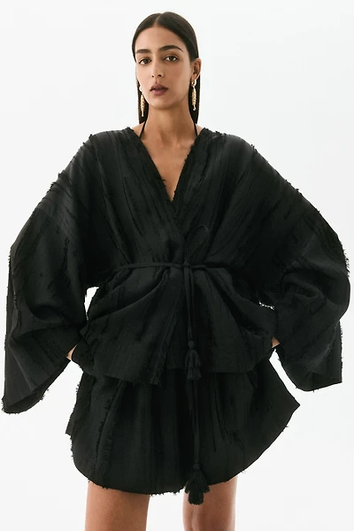 Frayed Kaftan Jacket